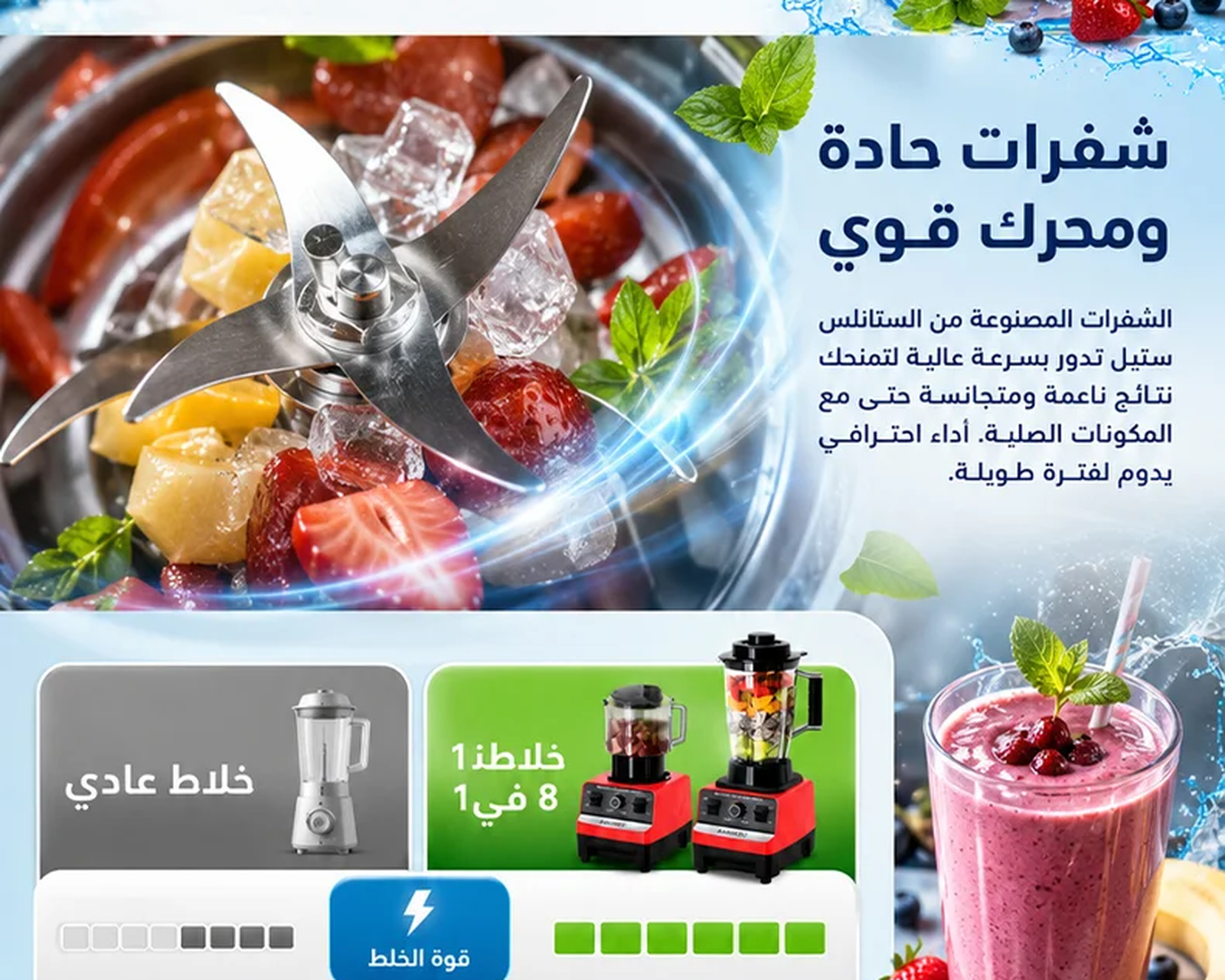 خلاط وعصارة ألماني متعدد الوظائف، بقوة 10,000 واط خلاط وعصارة ألماني متعدد الوظائف، بقوة 10,000 واط
